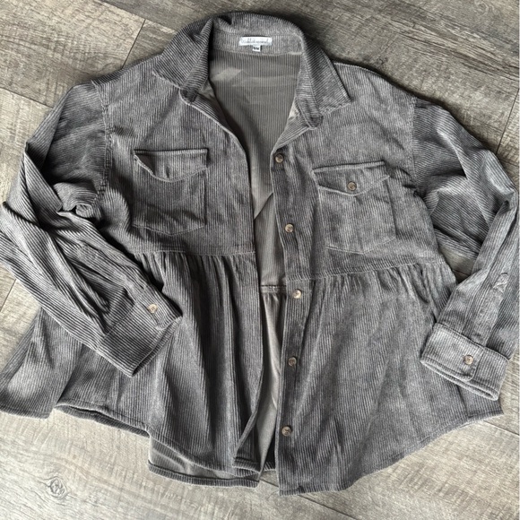 Wishlist Men's Charcoal Corduroy Shirt Jacket - Picture 1 of 4